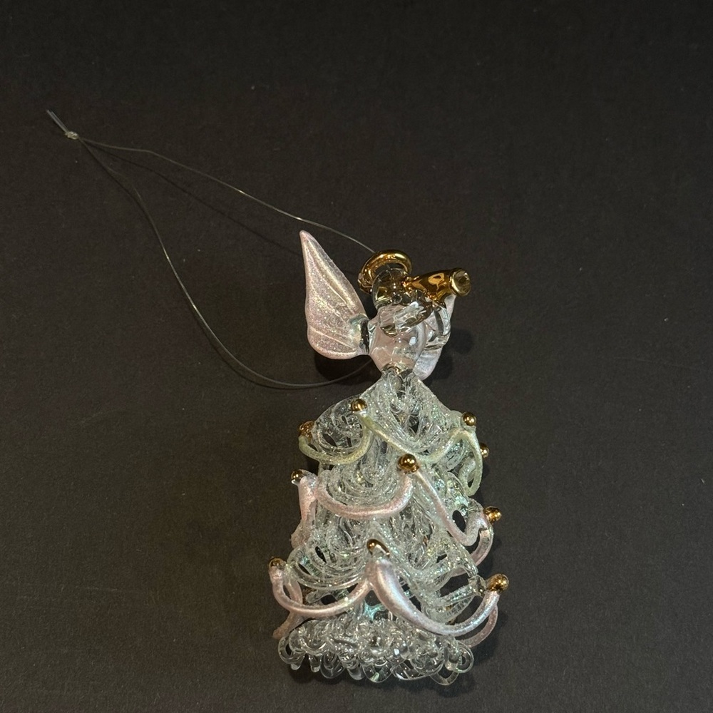 Angel Spun Glass Hanging‎ Christmas Ornaments Figurine Vintage